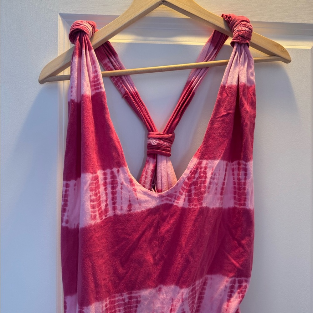 Pink Tie-Dye Sleeveless Romper